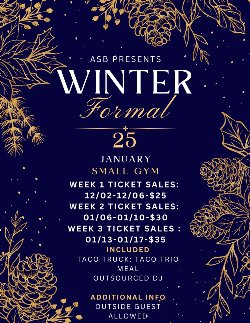 Winter Formal Ticket Sales